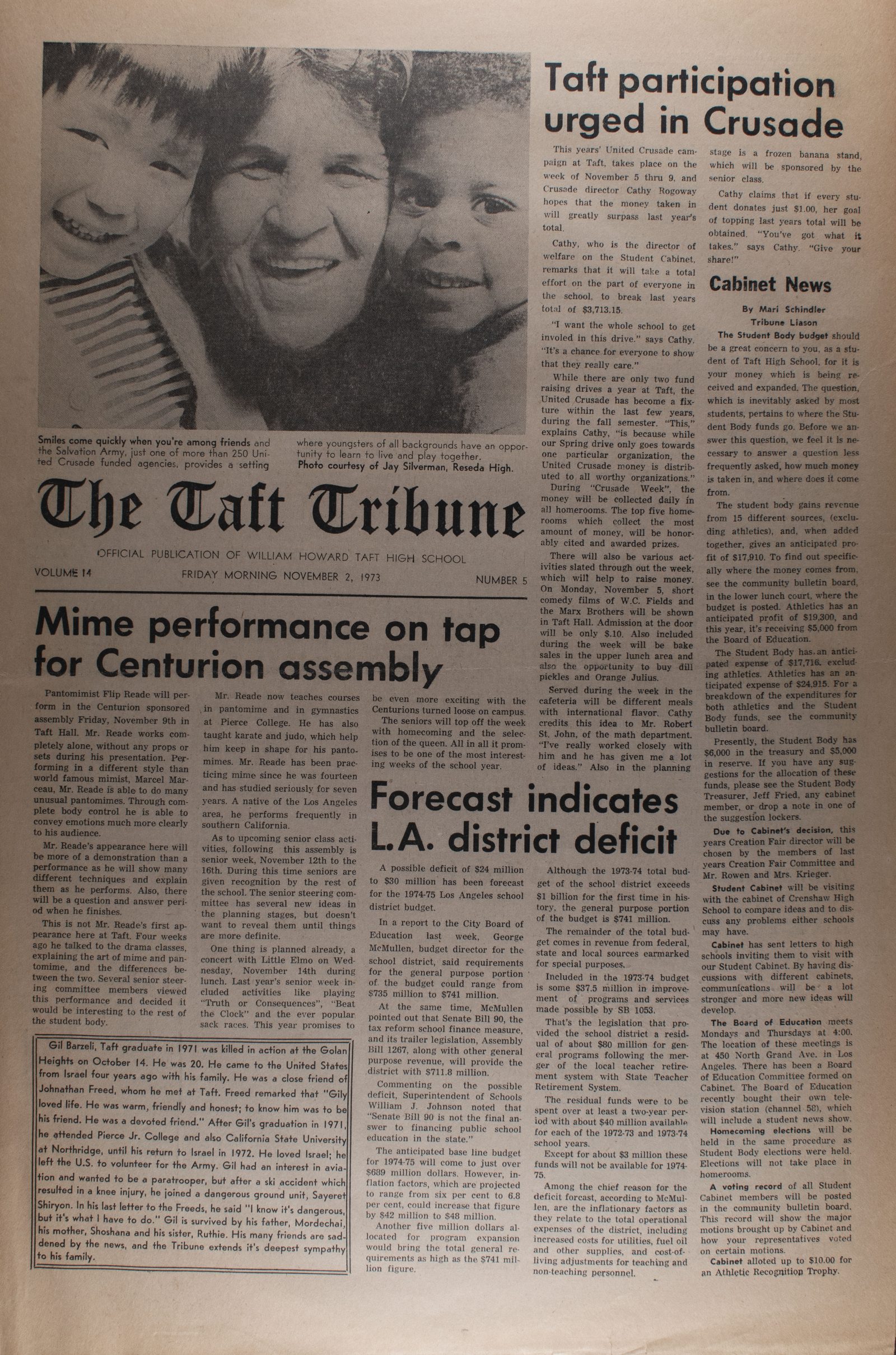 November 2, 1973, page 1