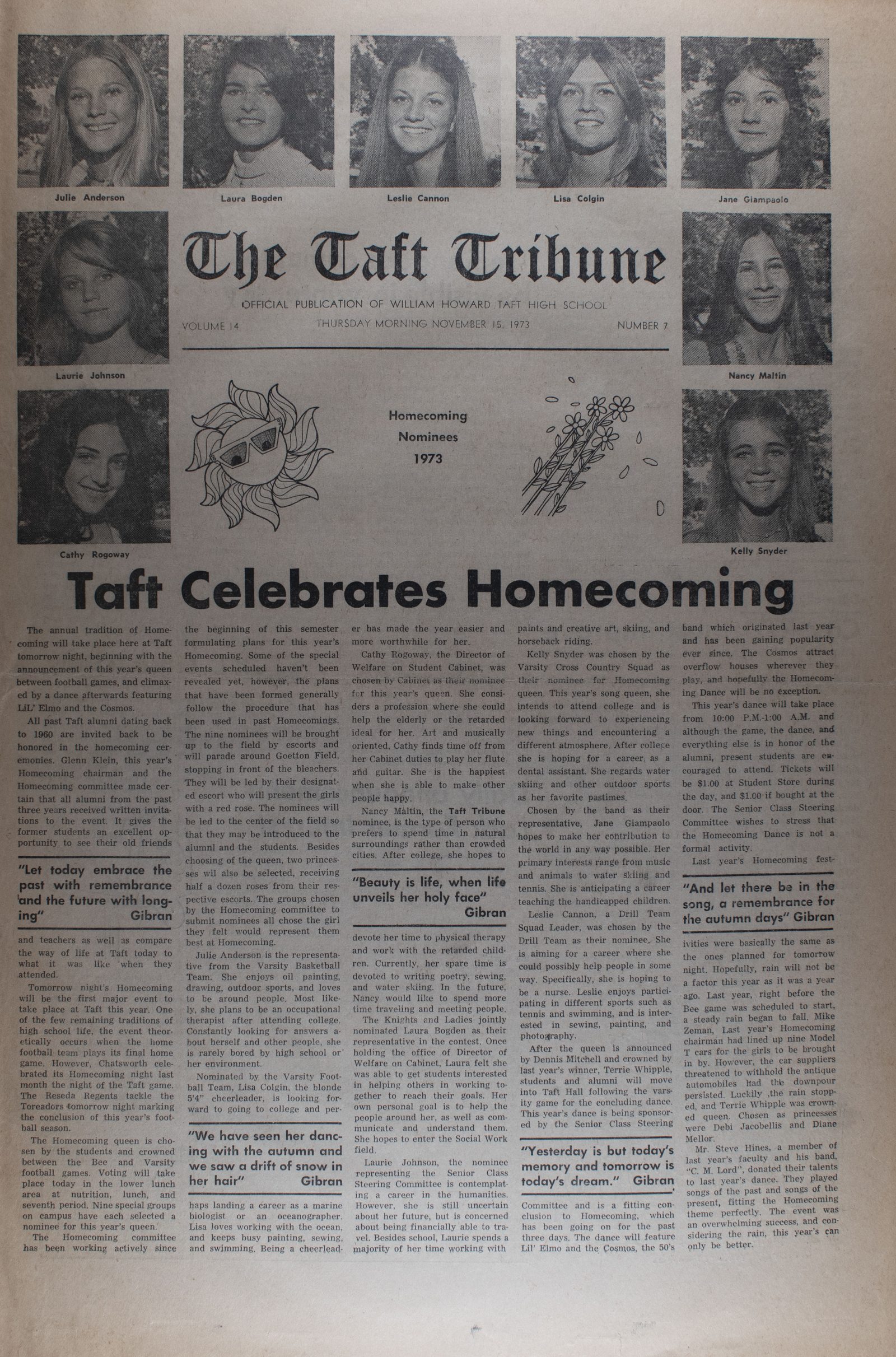 November 15, 1973, page 1