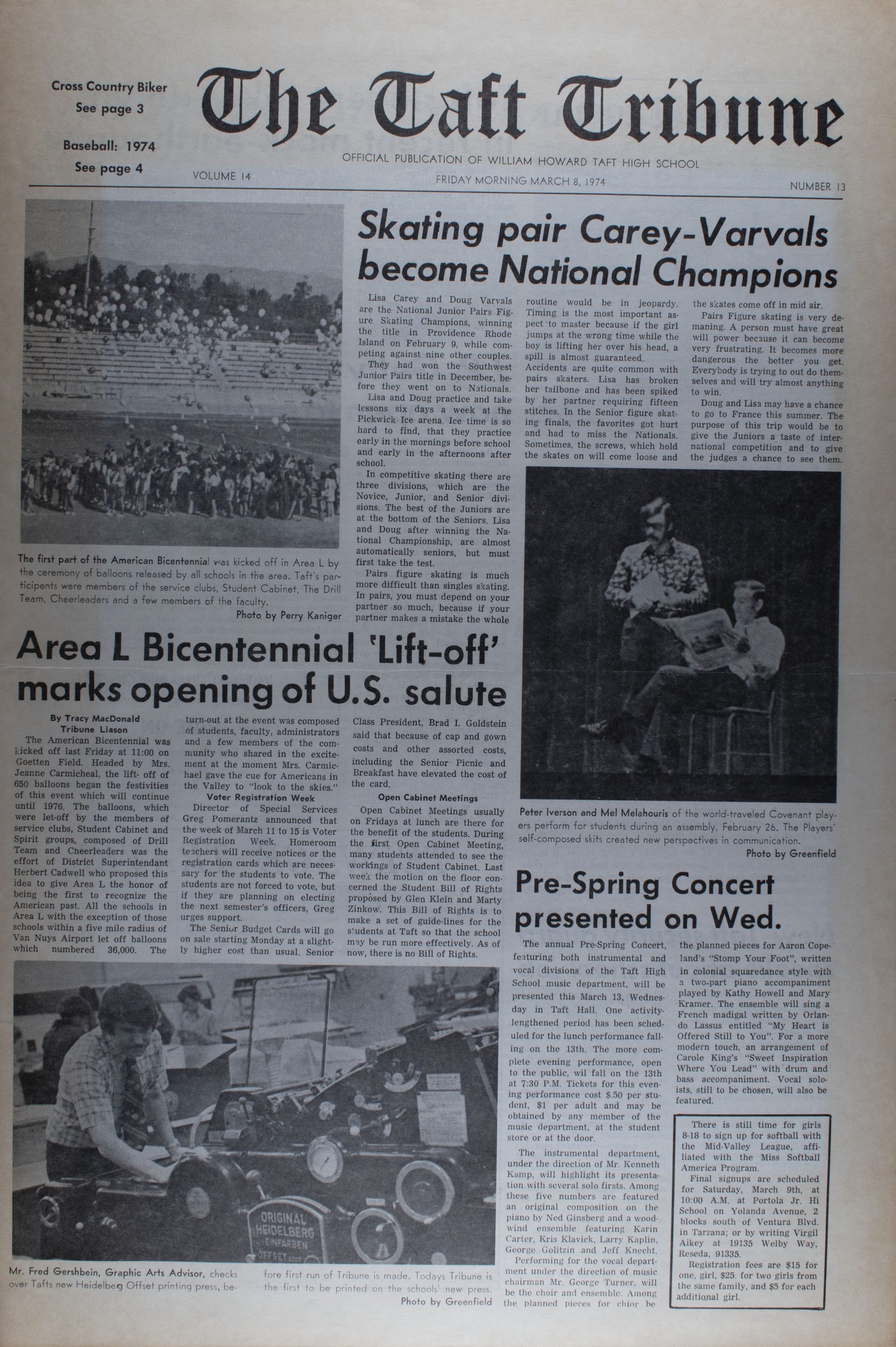 March 8, 1974, page 1
