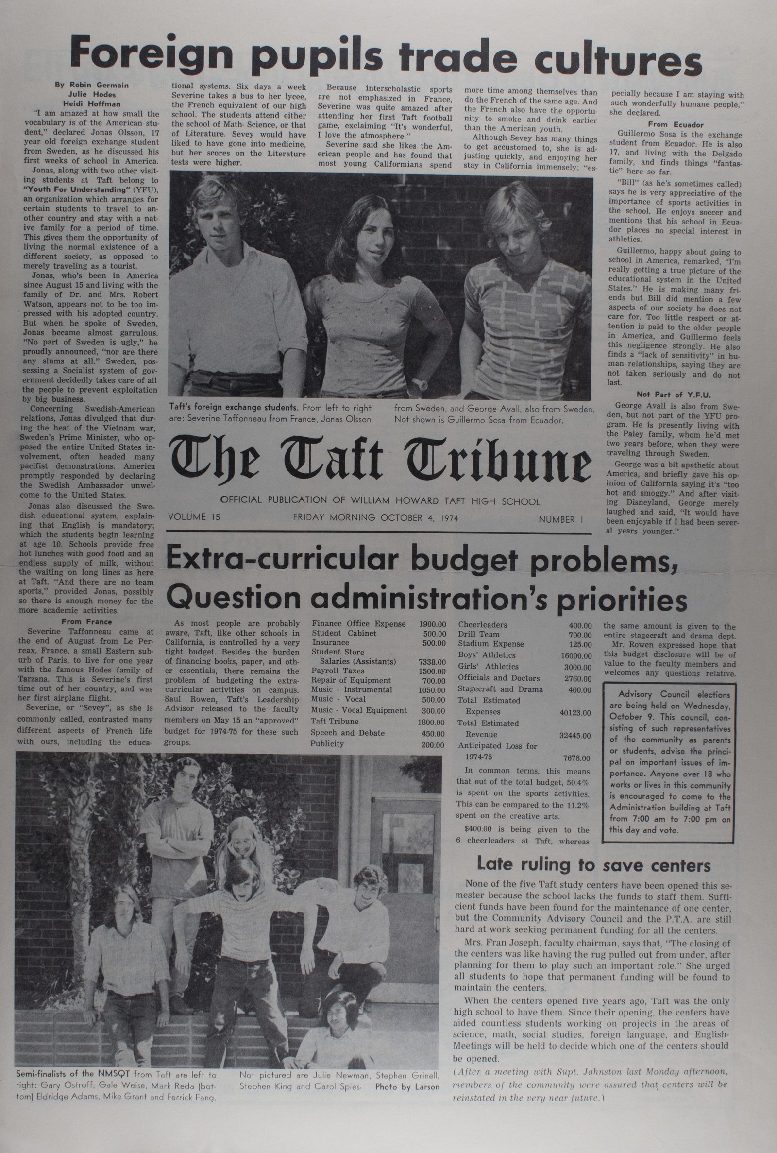 October 4, 1974, page 1