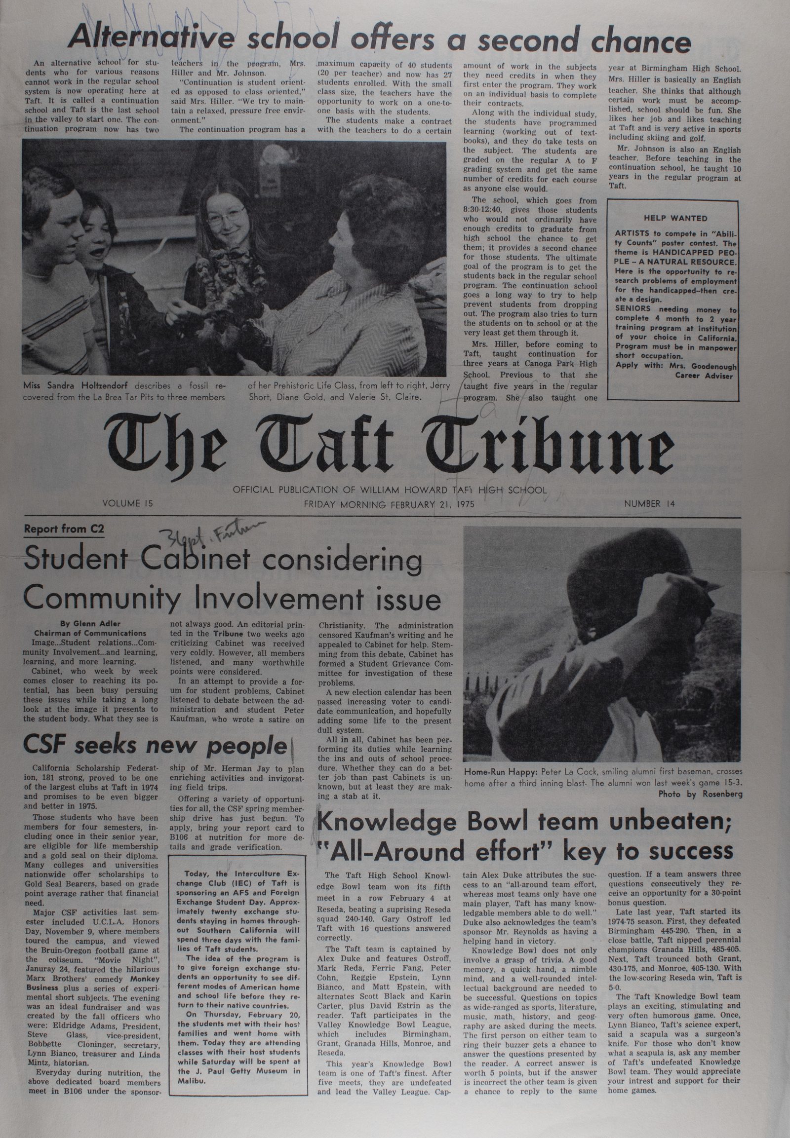 February 21, 1975, page 1